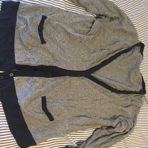 J Crew gray cardigan with Navy edges
